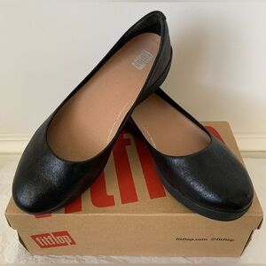Fitflop Superballerina Glitzy ballet flat in black, US 7M, NIB.